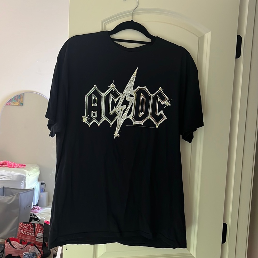 Hand bedazzled revolve AC/DC tshirt!!